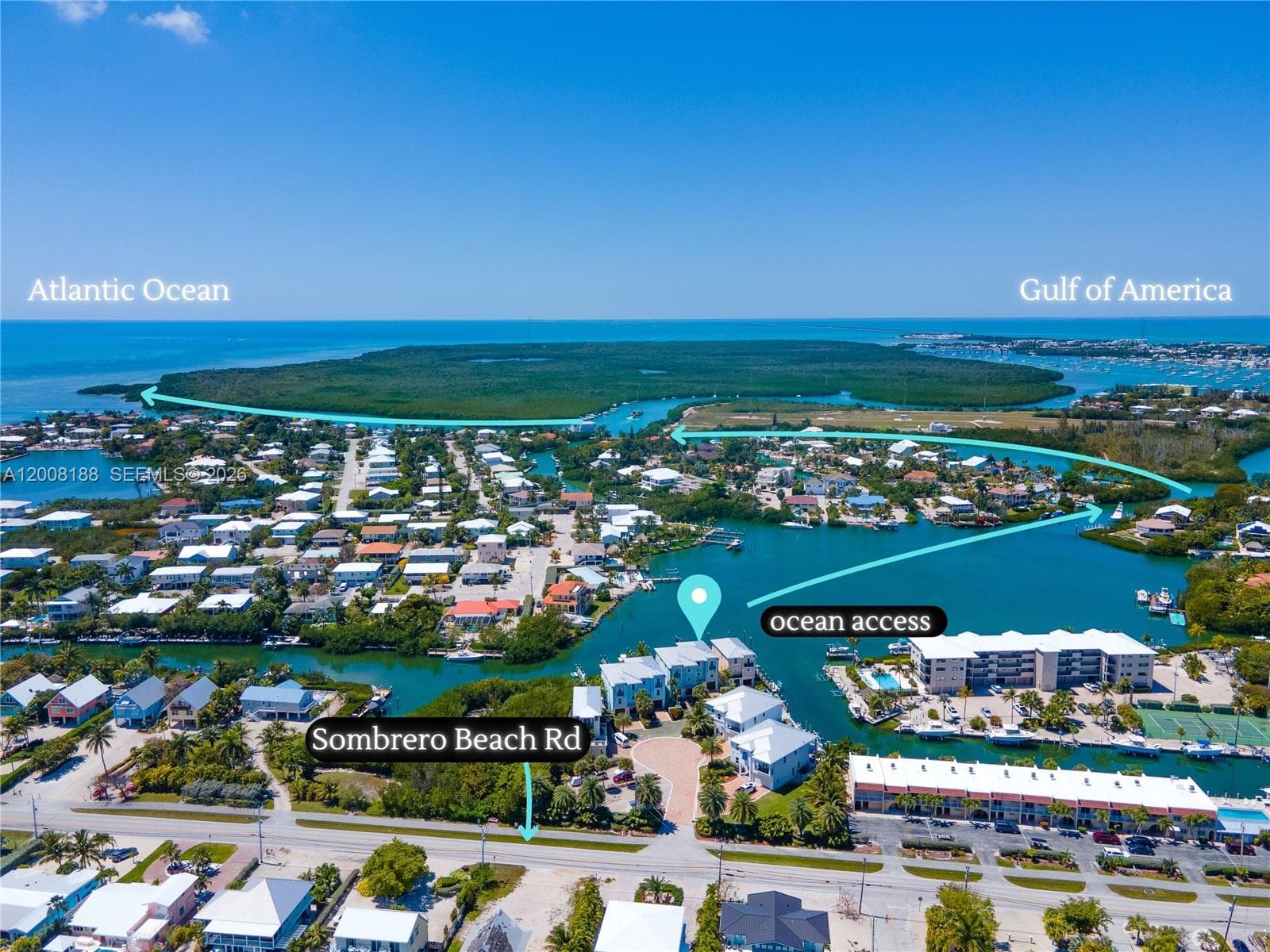 Aerial view to open water
