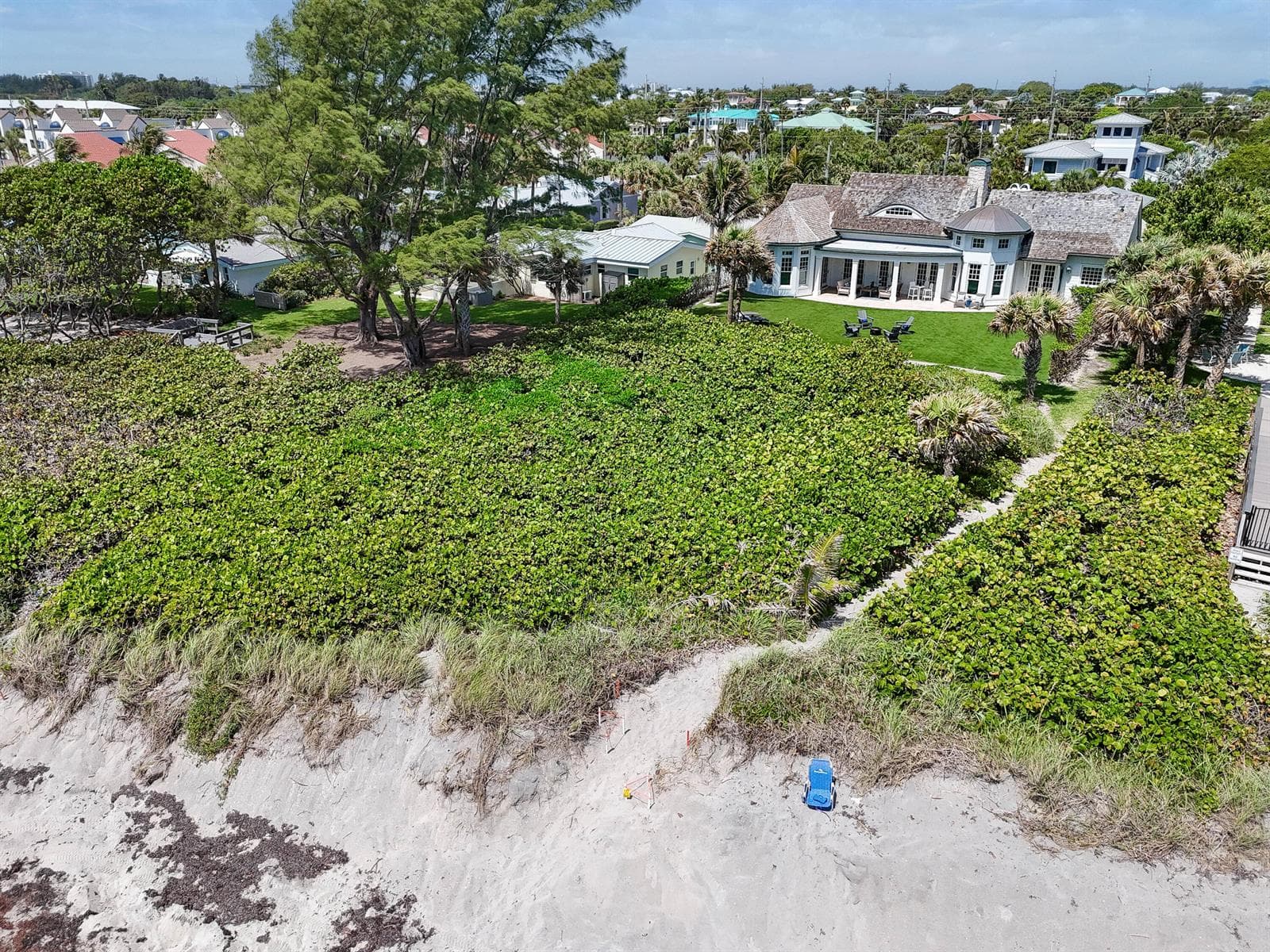 private beach path