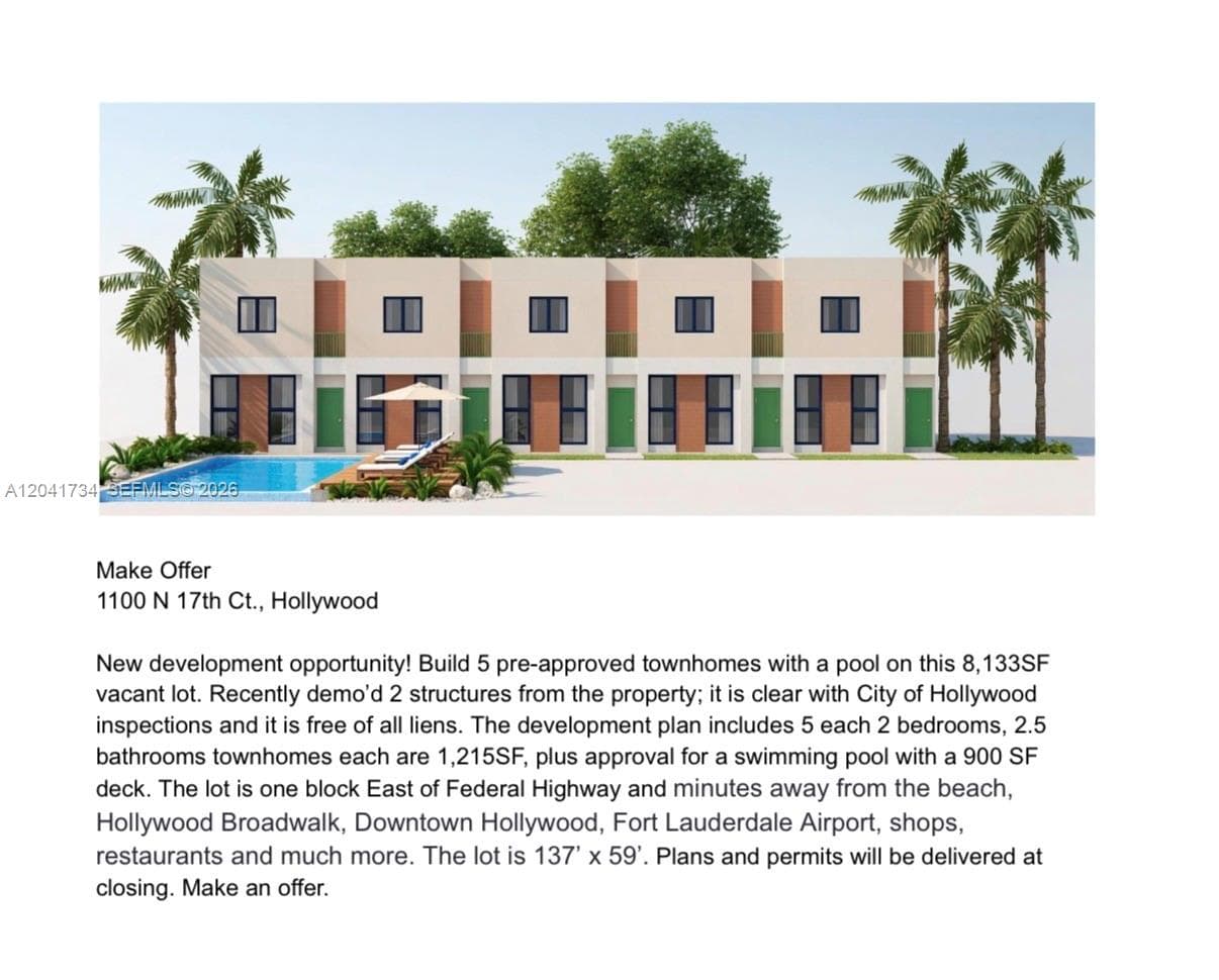 Single-family home at 1100 N 17th Ct, Hollywood, FL